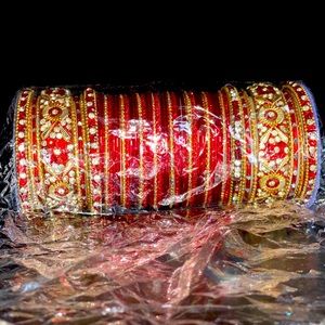 Maroon Fancy Bridal Bangle Sets Set Of 2